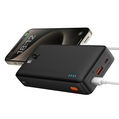 Baseus Airpow 20W 20000mAh Power Bank su Baseus Simple Series USB-A – USB-C 50 cm kabeliu – juodas 1