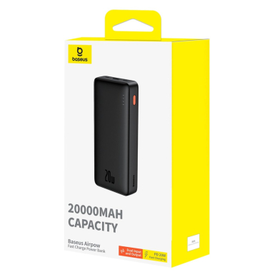 Baseus Airpow 20W 20000mAh Power Bank su Baseus Simple Series USB-A – USB-C 50 cm kabeliu – juodas 4