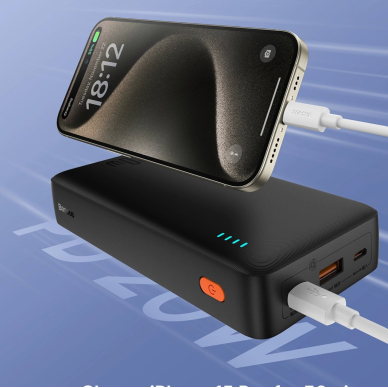 Baseus Airpow 20W 20000mAh Power Bank su Baseus Simple Series USB-A – USB-C 50 cm kabeliu – juodas 5