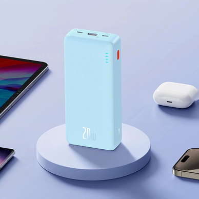 Baseus Airpow 20W 20000mAh Power Bank su White Baseus Simple Series USB-A – USB-C 50 cm kabeliu – mėlynas 5