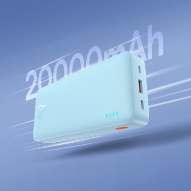 Baseus Airpow 20W 20000mAh Power Bank su White Baseus Simple Series USB-A – USB-C 50 cm kabeliu – mėlynas 9