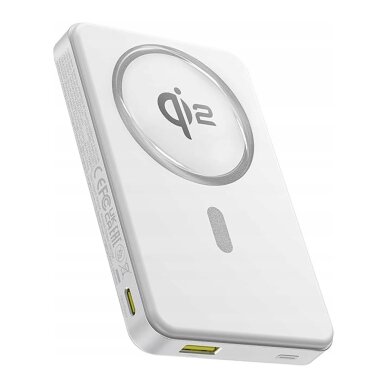 Išorinė baterija Baseus Airpow II 10000 mAh Qi2 su MagSafe 22.5 W ir Baseus Simple Series USB-C – USB-C 20 V/3 A (30 cm) kabeliu – balta Išorinė baterija Baseus Airpow II 10000 mAh Qi2 su MagSafe 22.5 W ir Baseus Simple Series USB-C – USB-C 20 V/3 A (30 cm) kabeliu – balta