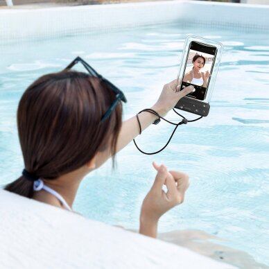 Vandeniui atsparus dėklas Baseus AquaGlide BS-PC029 IPX8 su Slide Lock sistema – juodas 11 Vandeniui atsparus dėklas Baseus AquaGlide BS-PC029 IPX8 su Slide Lock sistema – juodas 11