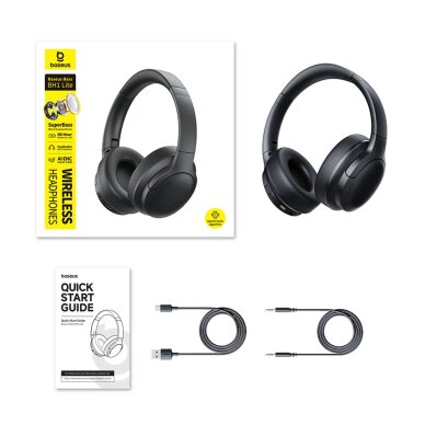Belaidės ausinės Baseus Bass BH1 Lite On-Ear Bluetooth 6.0 – juodos 2