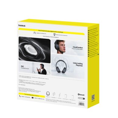 Belaidės ausinės Baseus Bass BH1 Lite On-Ear Bluetooth 6.0 – juodos 4