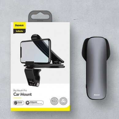 Laikiklis Baseus Big Mouth Pro Bracket Vehicle Mount Clip skirta Dashboard Juodas 21 Laikiklis Baseus Big Mouth Pro Bracket Vehicle Mount Clip skirta Dashboard Juodas 21
