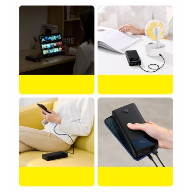 Baseus Bipow Fast Charging Power Bank 10000mAh 20W Black (Overseas Edition) + USB-A - Micro USB 0.25m Black Cable (PPBD050301) 12