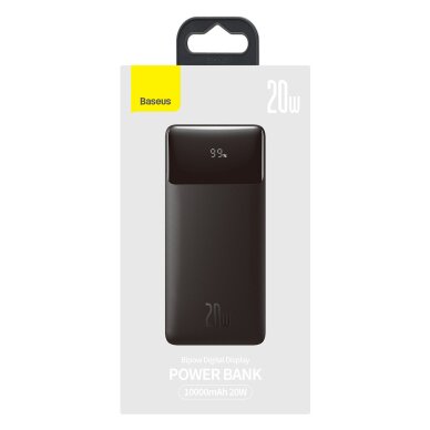 Baseus Bipow Fast Charging Power Bank 10000mAh 20W Black (Overseas Edition) + USB-A - Micro USB 0.25m Black Cable (PPBD050301) 4