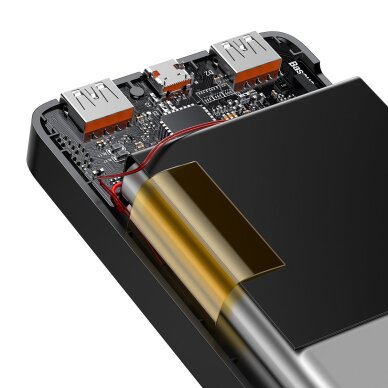 Baseus Bipow Fast Charging Power Bank 10000mAh 20W Black (Overseas Edition) + USB-A - Micro USB 0.25m Black Cable (PPBD050301) 6