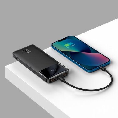 Baseus Bipow Fast Charging Power Bank 10000mAh 20W Black (Overseas Edition) + USB-A - Micro USB 0.25m Black Cable (PPBD050301) 7