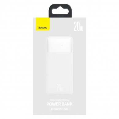 Baseus Bipow Fast Charging Power Bank 10000mAh 20W white (Overseas Edition) + USB-A - Micro USB cable 0.25m white (PPBD050502) 4
