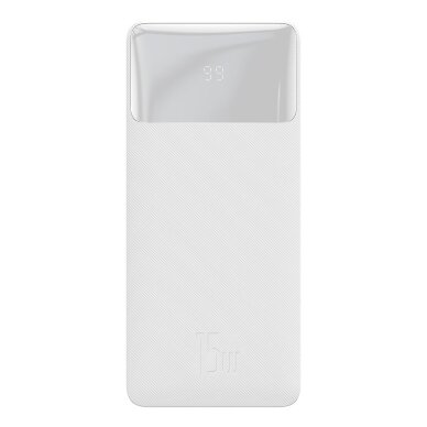 Baseus Bipow Fast Charging Power Bank 20000mAh 15W white (Overseas Edition) + USB-A - Micro USB 0.25m cable Baltas (PPBD050102)