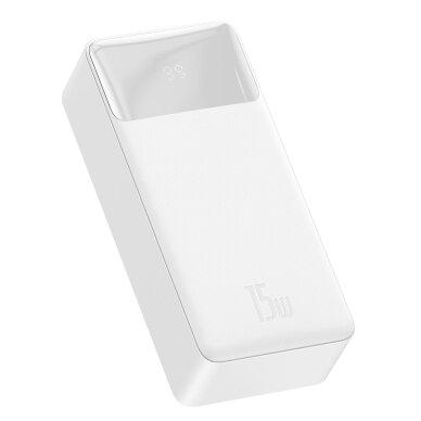 Baseus Bipow powerbank with display 30000mAh 15W Baltas (Overseas Edition) + USB-A - Micro USB cable 0.25m Baltas (PPBD050202) 1