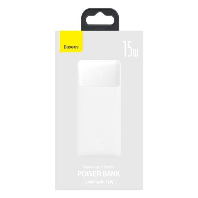 Baseus Bipow powerbank with display 30000mAh 15W Baltas (Overseas Edition) + USB-A - Micro USB cable 0.25m Baltas (PPBD050202) 4
