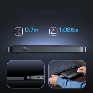 Išorinė baterija Baseus Blade H1 20000 mAh 100 W su ekranu – juoda 8 Išorinė baterija Baseus Blade H1 20000 mAh 100 W su ekranu – juoda 8