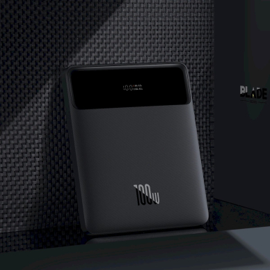 Baseus Blade PPBL000201 20000 mAh Power Bank 2x USB-A 2x USB-C 100W – juodas + USB-C kabelis 6