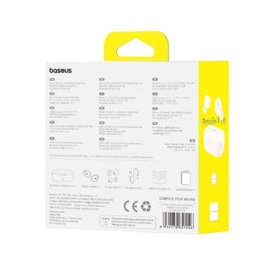 Belaidės ausinės Baseus Bowie E18 TWS ENC IPX4 – baltos 7