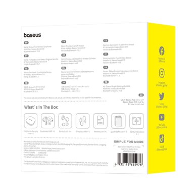 Belaidės ausinės Baseus Bowie E19 TWS In-Ear – baltos 8 Belaidės ausinės Baseus Bowie E19 TWS In-Ear – baltos 8