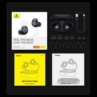 Belaidės ausinės Baseus Bowie MA20 Pro TWS su ANC ir IPX6 – juodos 18 Belaidės ausinės Baseus Bowie MA20 Pro TWS su ANC ir IPX6 – juodos 18