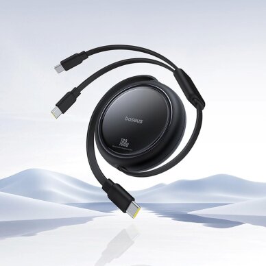 Krovimo kabelis Baseus Bright Mirror Series USB-C ištraukiamas – 2 × USB-C 100 W 1 m – juodas 6 Krovimo kabelis Baseus Bright Mirror Series USB-C ištraukiamas – 2 × USB-C 100 W 1 m – juodas 6