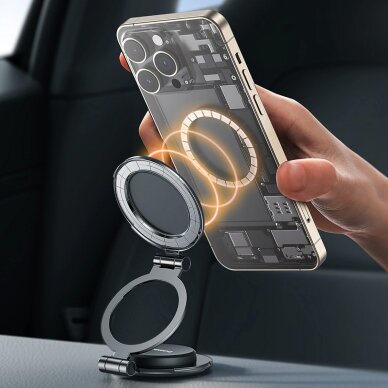 Automobilinis laikiklis Baseus BS-CW06 MagPro II su MagSafe prietaisų skydeliui – juodas 11 Automobilinis laikiklis Baseus BS-CW06 MagPro II su MagSafe prietaisų skydeliui – juodas 11