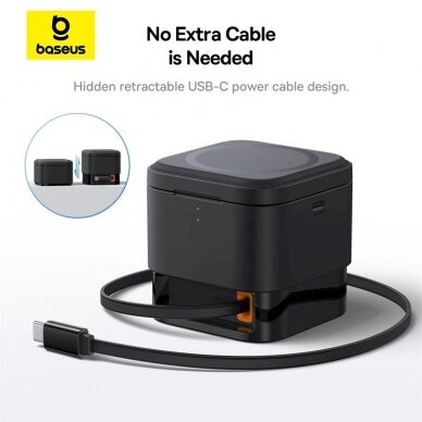 Baseus BS-W531 MagSafe / Qi USB-C 20W wireless Įkroviklis  - Juodas 14 Baseus BS-W531 MagSafe / Qi USB-C 20W wireless Įkroviklis  - Juodas 14