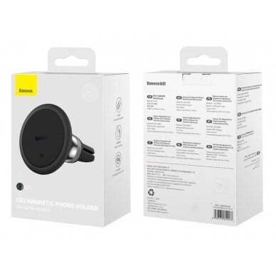 Baseus C01 Overseas Edition magnetic Automobilinis laikiklisair vent - Juodas 4 Baseus C01 Overseas Edition magnetic Automobilinis laikiklisair vent - Juodas 4