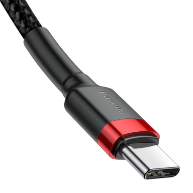 Kabelis Baseus Cafule Durable Nylon Braided Wire Usb-C Pd / Usb-C Pd Pd2.0 60W 20V 3A Qc3.0 1M Juodas-raudonas 4 Kabelis Baseus Cafule Durable Nylon Braided Wire Usb-C Pd / Usb-C Pd Pd2.0 60W 20V 3A Qc3.0 1M Juodas-raudonas 4