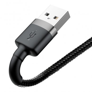 USB Kabelis Durable Nylon Braided Wire Usb / Lightning Qc3.0 1.5A 2M Juodas/pilkas (Calklf-Cg1) UGLX912 2