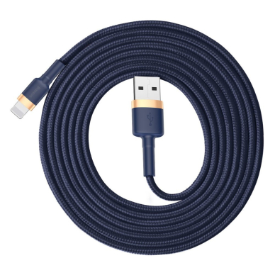 Nailoninis Pintas Kabelis Baseus Cafule Cable Durable USB / Lightning QC3.0 1.5A 2M Mėlynas (CALKLF-CV3) UGLX912 2 Nailoninis Pintas Kabelis Baseus Cafule Cable Durable USB / Lightning QC3.0 1.5A 2M Mėlynas (CALKLF-CV3) UGLX912 2