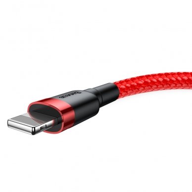 USB Kabelis Durable Nylon Braided Wire Usb / Lightning Qc3.0 1.5A 2M raudonas (Calklf-C09) 1