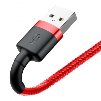 USB Kabelis Durable Nylon Braided Wire Usb / Lightning Qc3.0 2.4A 1M raudonas (Calklf-B09) 2