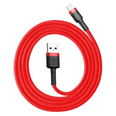 USB Kabelis Durable Nylon Braided Wire Usb / Lightning Qc3.0 2.4A 1M raudonas (Calklf-B09) 5