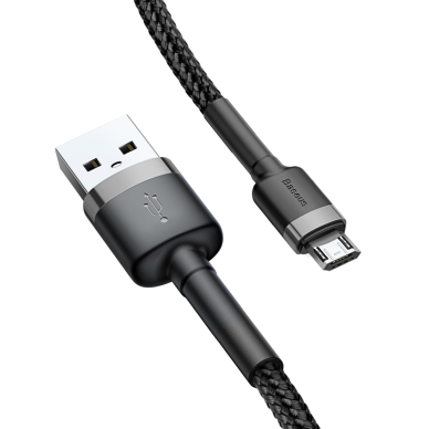 USB Kabelis Durable Nylon Braided Wire Usb / Micro Usb Qc3.0 1.5A 2M Juodas/pilkas (Camklf-Cg1) 3 USB Kabelis Durable Nylon Braided Wire Usb / Micro Usb Qc3.0 1.5A 2M Juodas/pilkas (Camklf-Cg1) 3