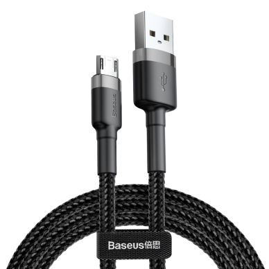 USB Kabelis Durable Nylon Braided Wire Usb / Micro Usb Qc3.0 1.5A 2M Juodas/pilkas (Camklf-Cg1) USB Kabelis Durable Nylon Braided Wire Usb / Micro Usb Qc3.0 1.5A 2M Juodas/pilkas (Camklf-Cg1)