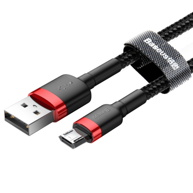 USB Kabelis Durable Nylon Braided Wire Usb / Micro Usb Qc3.0 1.5A 2M Juodas/raudonas (Camklf-C91) 10 USB Kabelis Durable Nylon Braided Wire Usb / Micro Usb Qc3.0 1.5A 2M Juodas/raudonas (Camklf-C91) 10