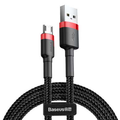USB Kabelis Durable Nylon Braided Wire Usb / Micro Usb Qc3.0 1.5A 2M Juodas/raudonas (Camklf-C91) USB Kabelis Durable Nylon Braided Wire Usb / Micro Usb Qc3.0 1.5A 2M Juodas/raudonas (Camklf-C91)