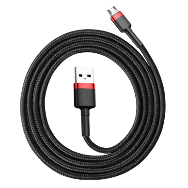 USB Kabelis Durable Nylon Braided Wire Usb / Micro Usb Qc3.0 2.4A 1M Juodas/raudonas (Camklf-B91) 2 USB Kabelis Durable Nylon Braided Wire Usb / Micro Usb Qc3.0 2.4A 1M Juodas/raudonas (Camklf-B91) 2