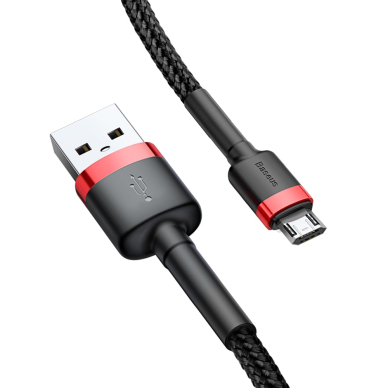 USB Kabelis Durable Nylon Braided Wire Usb / Micro Usb Qc3.0 2.4A 1M Juodas/raudonas (Camklf-B91) 3 USB Kabelis Durable Nylon Braided Wire Usb / Micro Usb Qc3.0 2.4A 1M Juodas/raudonas (Camklf-B91) 3