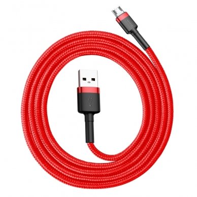 USB Kabelis Durable Nylon Braided Wire Usb / Micro Usb Qc3.0 2.4A 1M raudonas (Camklf-B09) UGLX912 1