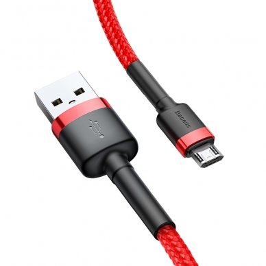 USB Kabelis Durable Nylon Braided Wire Usb / Micro Usb Qc3.0 2.4A 1M raudonas (Camklf-B09) UGLX912 2