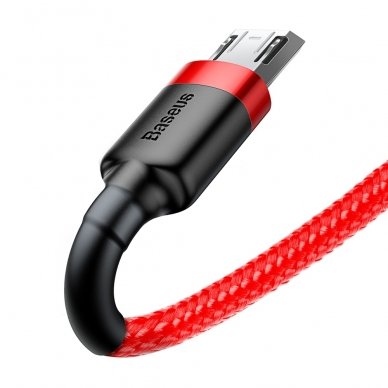 USB Kabelis Durable Nylon Braided Wire Usb / Micro Usb Qc3.0 2.4A 1M raudonas (Camklf-B09) UGLX912 3