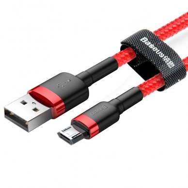 USB Kabelis Durable Nylon Braided Wire Usb / Micro Usb Qc3.0 2.4A 1M raudonas (Camklf-B09) UGLX912 7