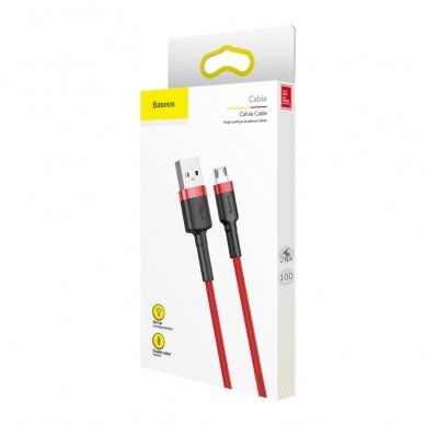 USB Kabelis Durable Nylon Braided Wire Usb / Micro Usb Qc3.0 2.4A 1M raudonas (Camklf-B09) UGLX912 9
