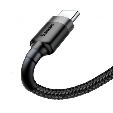 USB Kabelis Durable Nylon Braided Wire Usb / Usb-C Qc3.0 2A 2M Juodas/pilkas (Catklf-Cg1) 1