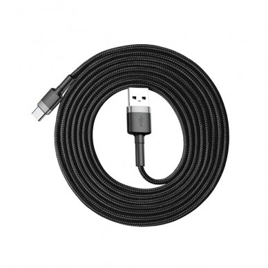 USB Kabelis Durable Nylon Braided Wire Usb / Usb-C Qc3.0 2A 2M Juodas/pilkas (Catklf-Cg1) 7