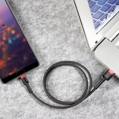 USB Kabelis Durable Nylon Braided Wire Usb / Usb-C Qc3.0 2A 3M Juodas/raudonas (Catklf-U91) 11 USB Kabelis Durable Nylon Braided Wire Usb / Usb-C Qc3.0 2A 3M Juodas/raudonas (Catklf-U91) 11