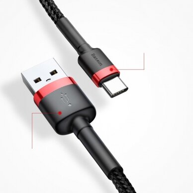 USB Kabelis Durable Nylon Braided Wire Usb / Usb-C Qc3.0 2A 3M Juodas/raudonas (Catklf-U91) 14 USB Kabelis Durable Nylon Braided Wire Usb / Usb-C Qc3.0 2A 3M Juodas/raudonas (Catklf-U91) 14
