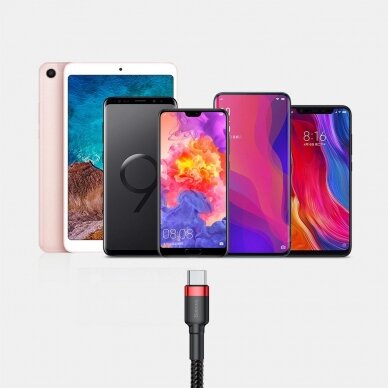 USB Kabelis Durable Nylon Braided Wire Usb / Usb-C Qc3.0 2A 3M Juodas/raudonas (Catklf-U91) 16 USB Kabelis Durable Nylon Braided Wire Usb / Usb-C Qc3.0 2A 3M Juodas/raudonas (Catklf-U91) 16