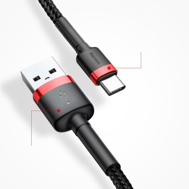 USB Kabelis Durable Nylon Braided Wire Usb / Usb-C Qc3.0 2A 3M raudonas (Catklf-U09) 14 USB Kabelis Durable Nylon Braided Wire Usb / Usb-C Qc3.0 2A 3M raudonas (Catklf-U09) 14